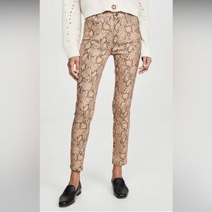 Frame Le High Skinny Snake Embossed Crop Coated Jeans